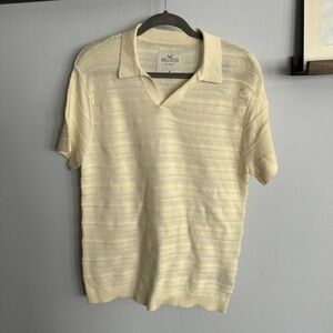 Hollister Men's Cream Polo Shirt